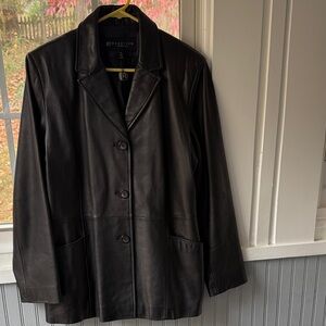 Kenneth Cole Black Leather Women's Jacket